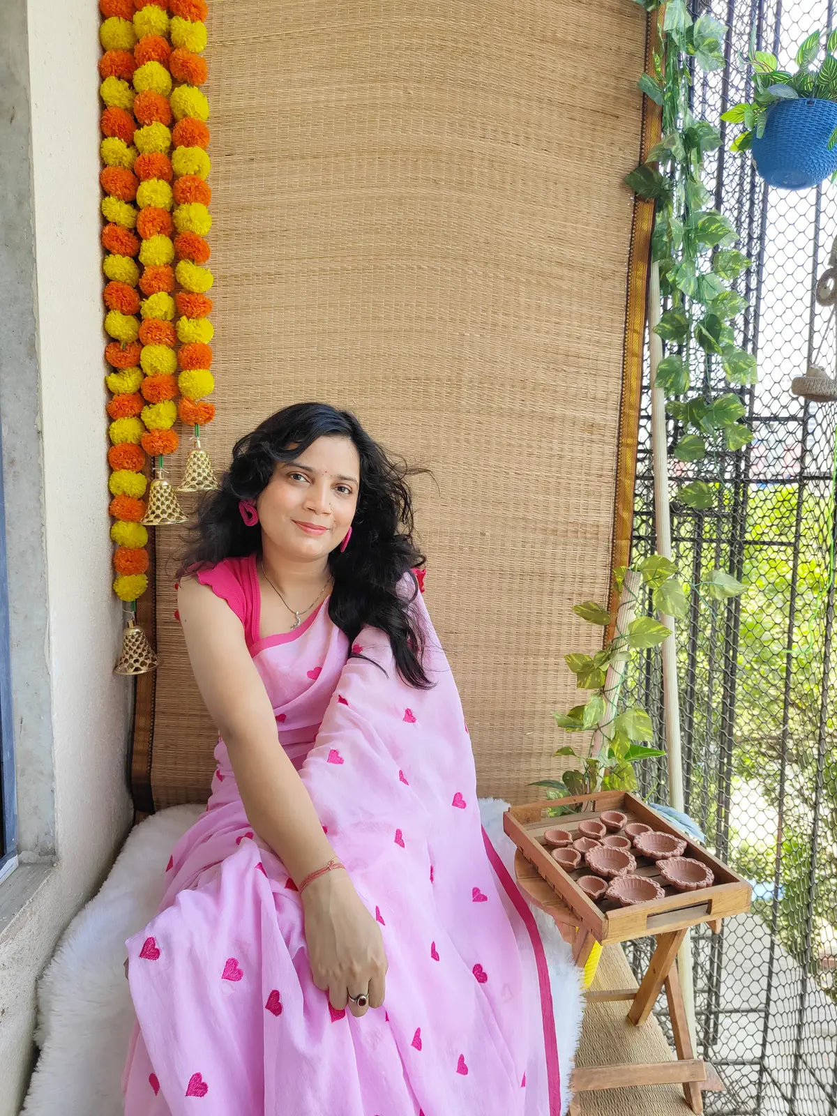 PINK HEART MUL COTTON SAREE