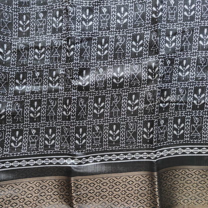 BLACK PRINTED SAREE