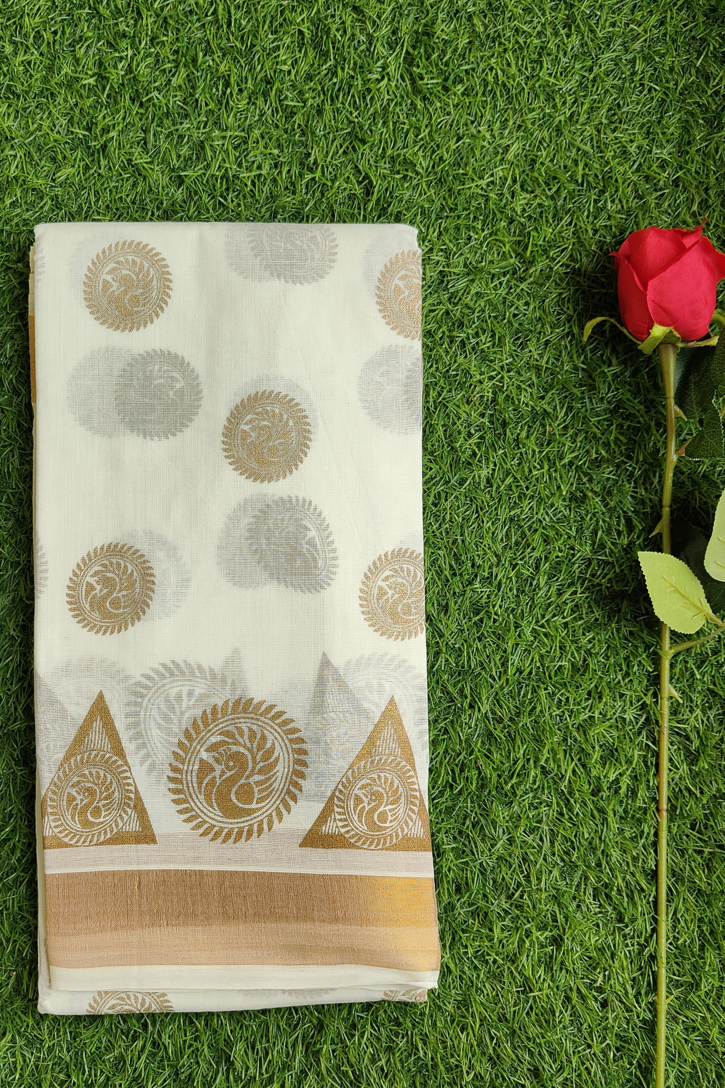 WHITE KERLA COTTON SAREE