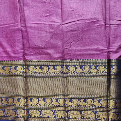 DARK PURPLE BLUE BORDER SAREE
